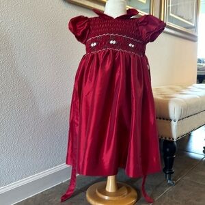 Smocked Red Dress